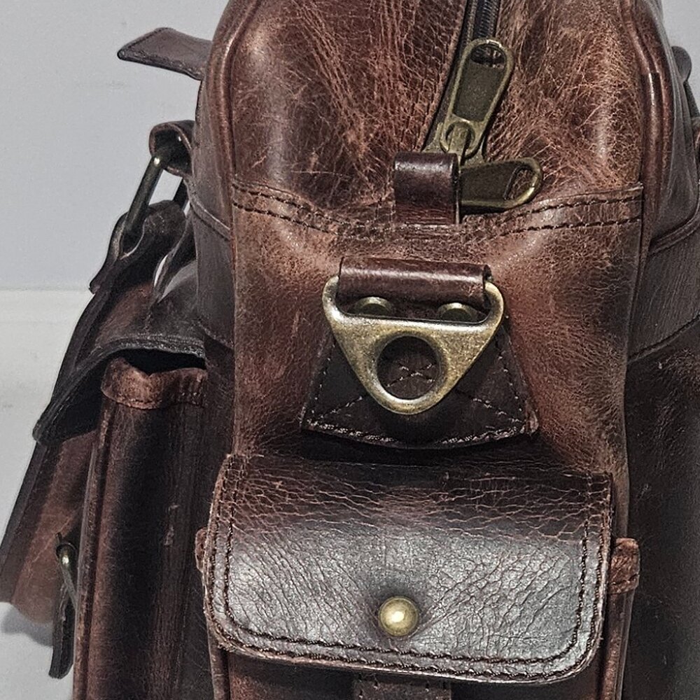 Buffalo Jackson Roosevelt Leather Pilot Bag – Brown – Full-Grain – Gently Used - Picture 6 of 10